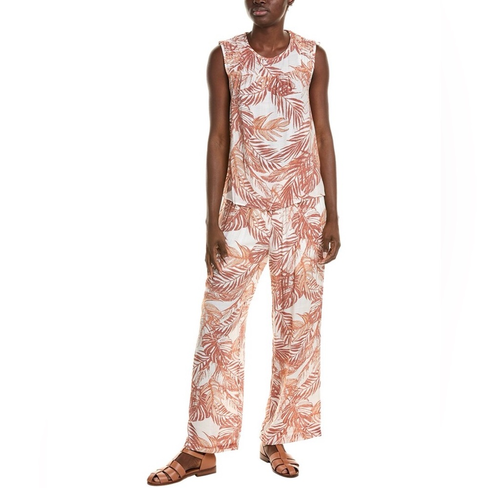 Nanette Lapore Two Piece Set With Terracotta/Rust Palm Leaves